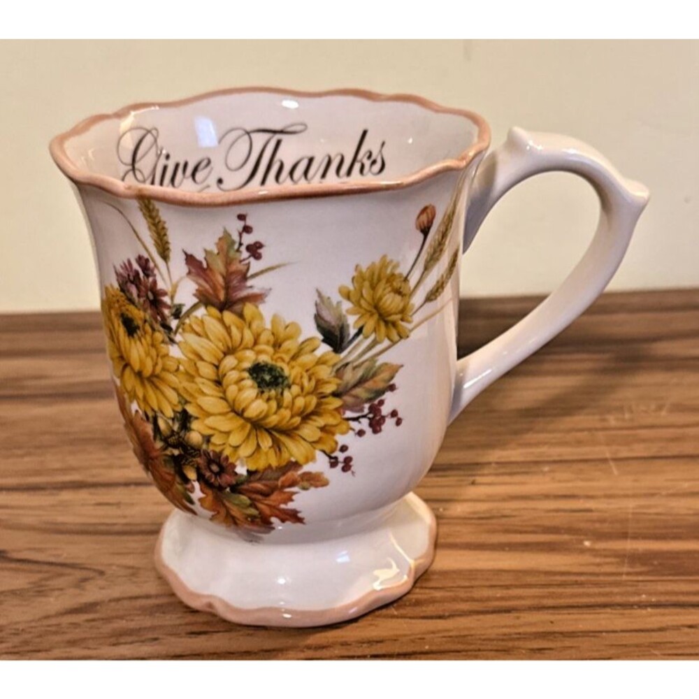 Cracker Barrel Coffee Cup Give Thanks With A Grateful Heart Family Blessings